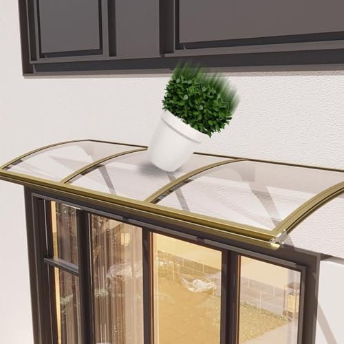 HACSYP überdachung Vordach for Vordertür, Fenstermarkise – UV-Schutz vor Regen und Schnee, Terrassenüberdachung, Türmarkise mit transparenter Platte und Aluminiumrahmen (Size : 150x80cm/59 x32)