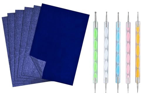 Rordigo 200 Blatt -Abzeichnungspapier Kohlepapier 8,3x11,5 Blau zum Abzeichnen