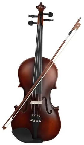 Violine 1/2 3/4 4/4 Mattes Akustisches Geigenholz Für Violinanfänger Mit Koffer Stimmgerät Bogen Und Saiteninstrumentenwerkzeug(Set,1/2)