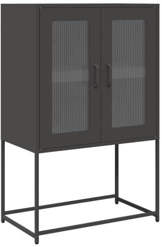 vidaXL Highboard Schwarz 68x39x107 cm Stahl