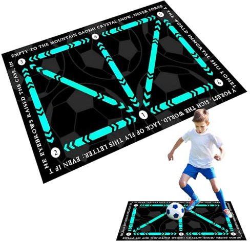 Pizens Fußballmatte 60 X 90cm, Fussball Trainingsmatte Ballkontrolle, rutschfeste Fussball Matte für Ideal als Fußball Trainingszubehör (A)