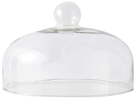 Cloche à gâteau en verre avec couvercle transparent pour plats, desserts, fromages (22,5 x 22,5 x 15 cm)