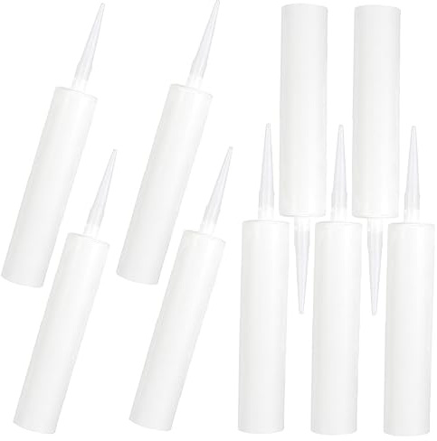 UKCOCO 9pcs Empty Caulk Tubes Refillable Sealant Cartridges Fillable for DIY Construction and Repair, Versatile Squeeze Tubes Suitable for Interior and Exterior Use