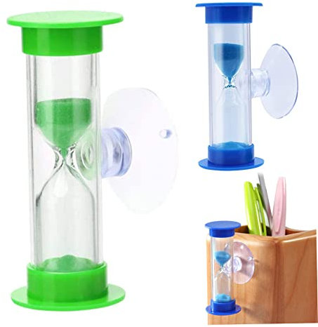 2pcs Sandtimer für Kinder Zwei/DREI Minuten Zähneputzen Timer mit Saugnäpfe für Kinder Zahnbürsten Timer -Sandglas für Spiele Kochen Zähne putzen