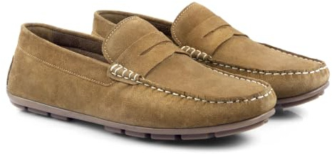 Silver Street London Bari Premium Suede Driving Loafers Shoes for Men Extra Padded Breathable Mens Casual Shoes Comfortable Moccasins Slip On Men Flats, Tan, UK 9