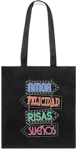 Docliick. Borsa Tote Bag con Frase Motivatrice e Messaggio. Regalo motivante per donna. Borsa tessuto compracon messaggio motivatore100% cotone. Modello, Frecce - N, ES -