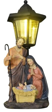 Nativity Scene Beacon – Holy Torch, Sacred Lantern | Religious Christmas Decoration Accent, Porch Patio Holiday Ornament for Mom Women, Waterproof Outdoor Festival Gift Birthday Yard Illumination