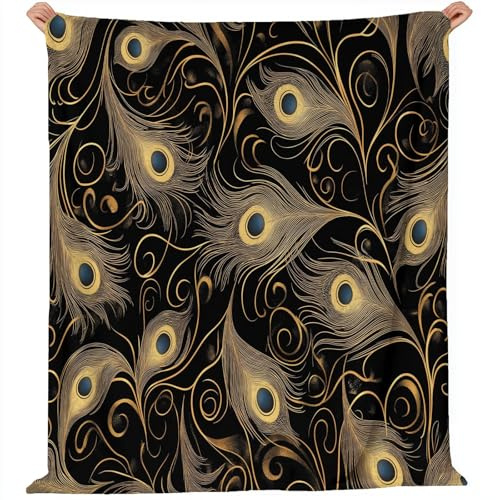 Genérico Manta Plumas De Pavo Real, 220x240 cm Suave Ligera cálida acogedora Lujosa Manta Animal para Sala de Estar Ropa de Cama sillón y sofá Regalos para Adultos