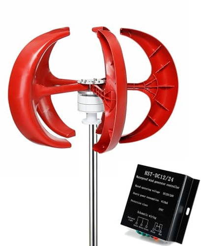 HYZHANHONG 24V, Kit de aerogenerador de 5 Hojas, 10 000 W, generador de turbina eólica de Eje Vertical, energía Alternativa, Salida de 12 V-220 V CA, Kit Completo para el hogar con Controlador.