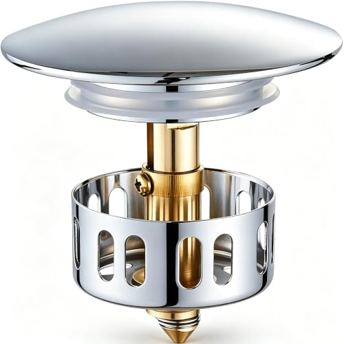 Alrens Pop Up Bath Plug Replacement Hair Catcher for Shower Drain Kitchen Sink Plug Bathtub Stopper and Tub Bath Drain Hair Catcher Anti-Clogging Design Sink Tub Stopper for Bathroom Kitchen Shower