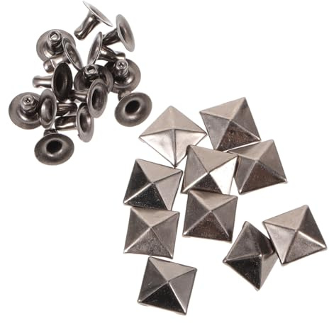 Zerodeko 100 Stück Quadratische Pyramidenförmige Spikes Nieten für Kleidung DIY Punk Lederjacke Dekoration Einfach zu Befestigen Entfernen für Taschen Gürtel Schuhe