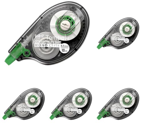Tombow CT-YT4 Korrekturroller, seitliches Abrollen, 4.2 mm x 10 m, geblistert (Packung mit 5)