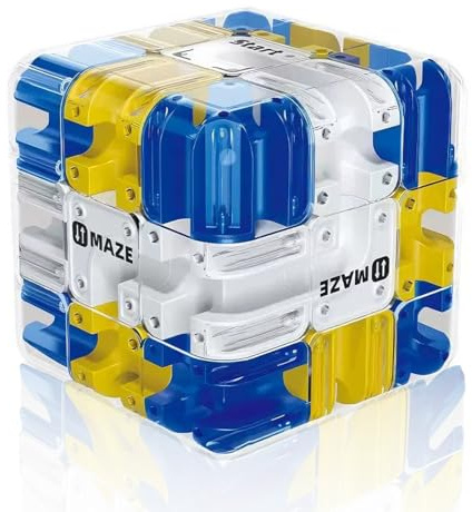 PHYNDR 1 PCS Gioco Rompicapo Cubo Labirinto 3d,Coinvolgente Rompicapo Per Adulti,Coltiva Il Pensiero Logi,per Famiglia Viaggio Feste Riunioni Sociali Celebrazioni(blu, bianco, giallo)