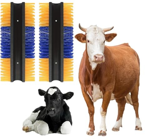 2Pcs Kratzbürste für Pferd Kuh,Universal Halbrunde Kratzbürste für Rinder Schafe Pferde Schwein Equine Scratcher,Vollmassage-Pflegebürste,zur Linderung von Juckreiz & zur ständigen Reinigung