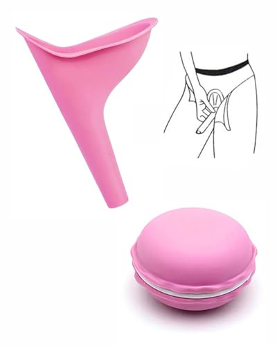 LEEQBCR 1 Pieza Orinal para mujeres, Orinal plegable para mujeres, Embudo de orina reutilizable, Vaso orinal de pie maternidad, Portátil con estuche de almacenamiento(rosa)