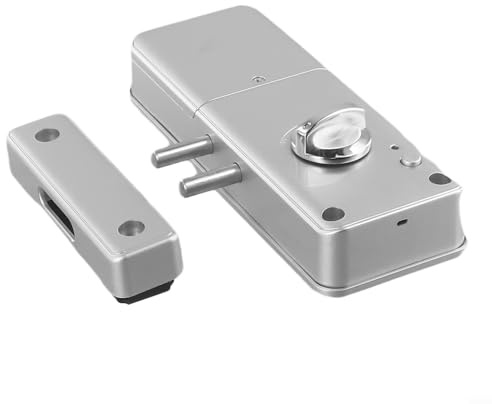 Cerradura de puerta inteligente invisible para aplicación Tuya y tarjeta, entrada electrónica sin llave para puertas interiores de madera, ABS seguro negro (para cerradura Tuya plateada)