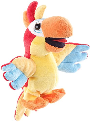 Playtastic Sprechendes Plüschtier: Sprechender Plüsch-Papagei mit Mikrofon, spricht nach und läuft, 22 cm (Sprechender Papagei Spielzeug, Plüschtiere die nachsprechen, kann)
