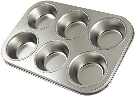 Zenker 62230 Backform Cupcake/Muffin 6-teilig, Banda 29x19,5x3cm, Linie Silver, (Farbe:argrent), Menge: 1 Stück