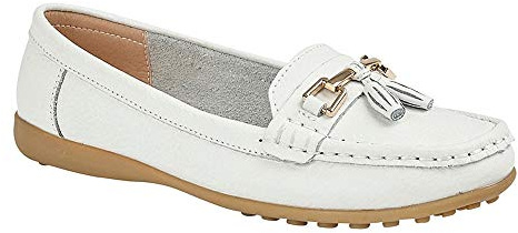 Boulevard Womens/Ladies Action Leather Tassle Loafers