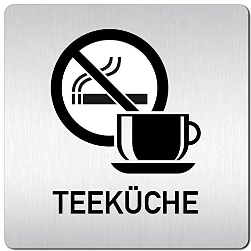 Türschilder24 XXL Schild - Türschild (B) • 125 x 125 x 1,5 mm • Teeküche Pausenraum Aufenthaltsraum Nichtraucher 001 • Aluminium Vollmaterial • 100% Made in Germany