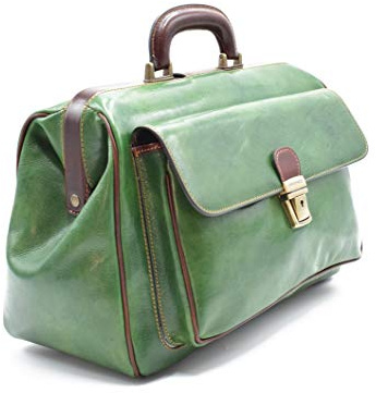 Arzttasche aus Echtem Leder - D&D0203 - zweifarbig - Made in Italy