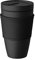 Villeroy & Boch - Manufacture Rock To Go Kaffeebecher 300 ml Schwarz, Spülmaschinenfest, Mikrowellensicher, Kaffee Becher, Kaffeebecher, Trinkbecher mit Deckel, Premium Porzellan, Silikon, Kunstleder