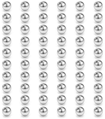 FECTAS Piercing Kugeln Set 1.6mm Silber Ersatzkugel 5mm 8mm Chirurgenstahl Schraubkugel für 14G Barbell