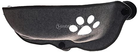Amache per Gatti con per Auto, Sedile Prendisole sul Davanzale con Cuscino Lavabile, Ventose, Letto, Grigio