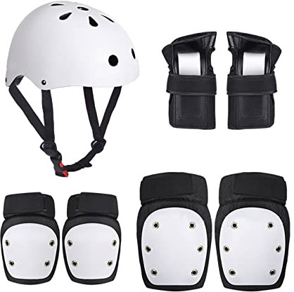 SH-RuiDu 7 Stück Erwachsene Helm Knie Ellenbogen Pads Handgelenkschoner Sport Schutzausrüstung Radfahren Skateboard Sicherheitsset