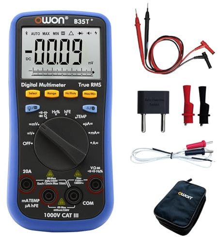 OWON B35T+ Digital Multimeter 6000 Count Auto Ranging Digital True RMS Smart Multimeter mit Bluetooth 4.0 (Android und iOS) und Offline-Datenaufzeichnungsfunktion Voltmeter Ammeter Ohmmeter