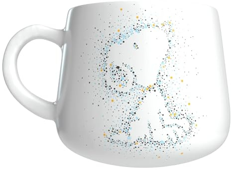 CYPBRANDS Snoopy Keramik-Frühstückstasse, inkl. 3D-Woodstock-Figur, Fassungsvermögen 355 ml, offizielles Produkt