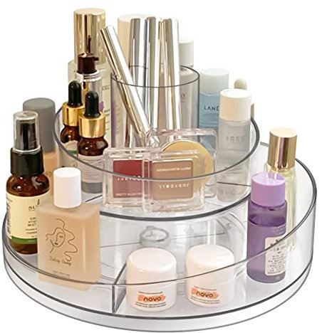 95Street Makeup-Organisator, 360 Grad drehbarer Beauty-Organisator für Kosmetik, Parfüm und Schmuck, drehbare Make-up-Aufbewahrung für den Waschtisch im Schlafzimmer, Kristall