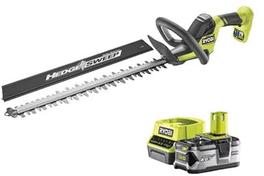 Confezione RYOBI 18V OnePlus LINEA tagliasiepi 50 cm RY18HT50A-0 - 1 Batteria 4.0Ah - 1 Caricabatterie rapido RC18120-14