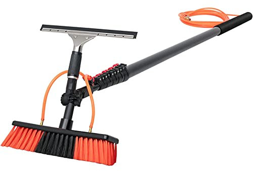 GIZMIT Window Cleaning Pole, Water Fed Telescopic Brush w/Squeegee, 12ft-39ft Extendable Cleaner Conservatory Roof for Photovoltaic Panel Cleaning Trucks Windows,36FT/10.8M