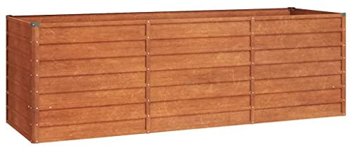 vidaXL Hochbeet, Hochbeet für Garten Balkon Terrasse, Kräuterhochbeet zum Selber Bauen, Gemüsebeet Pflanzkübel aus Metall, Grau Cortenstahl