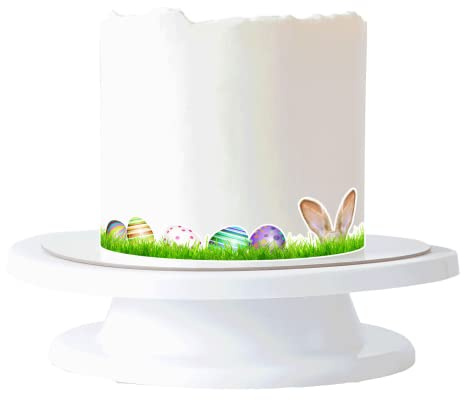 Tortenband Ostereier mit Hasenohren essbar - 4 Stück á 24cm x 5cm passend für Torten bis 30 cm zum mitessen - kreative Dekoration für Torten