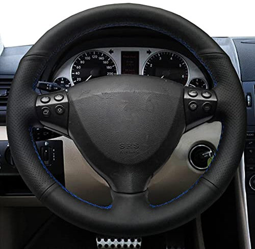 JEZOE Handgenähter DIY-Lenkradbezug aus schwarzem Leder, passend für Mercedes Benz A-Klasse W169 2004–2012