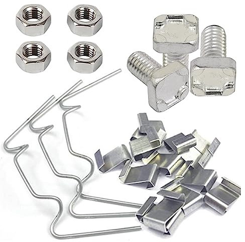 400Pcs Stainless Steel Greenhouse Accessories Glazing Clip Fixing Clip Aluminum M6x11 Bolt Nut Full Set