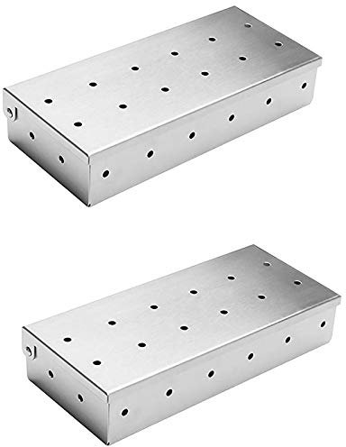 Osmond Trucioli di legno BBQ Smoker Box per interni ed esterni Gas Barbecue Grill Carne Infuso Fumo Aroma Smoker Box