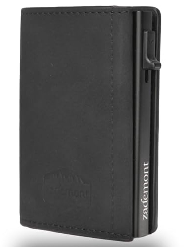Zademont Geldbörse Herren mit Münzfach | Portmonee | Slim Wallet mit Kartenetui | Geldbeutel zum Verschenken | Elegante Brieftasche (Mit Münzfach, Black)