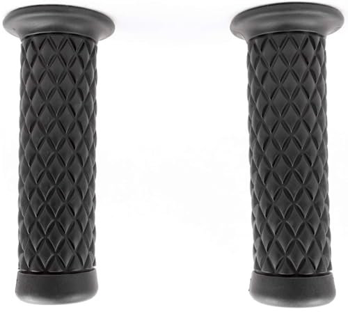 AUTOZOCO Empuñadura para Manillar Motocicleta, Puños para Agarre Moto, Grips Manillar, Mangos para Motocicleta, Empuñaduras Goma para Moto, 22 cm, Antideslizante, Negros, 2 Unidades