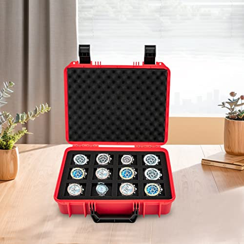 Boîte de rangement de montre à 12 emplacements, organisateur de transport de montre, protection de stockage de voyage, pression antichoc, étui de montre de voyage et de rangement pour les amateurs