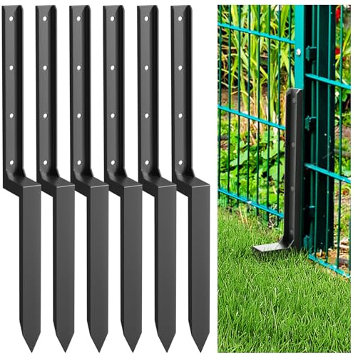 2-4-6-8 Pack Heavy Duty Fence Post Repair Kit - Thicker Fence Post Anchor Ground Spike - Black