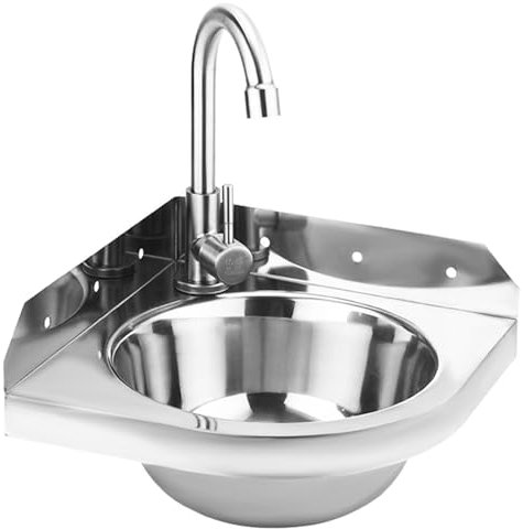 Edelstahl-Eckwaschbecken, Eckwaschbecken, Bar-Spülbecken, Mini-Eitelkeit Raum, Küchenspüle, Becken Für Badezimmer Eckwaschbecken aus Edelstahl für kleine Räume (26cm / 10.3in)