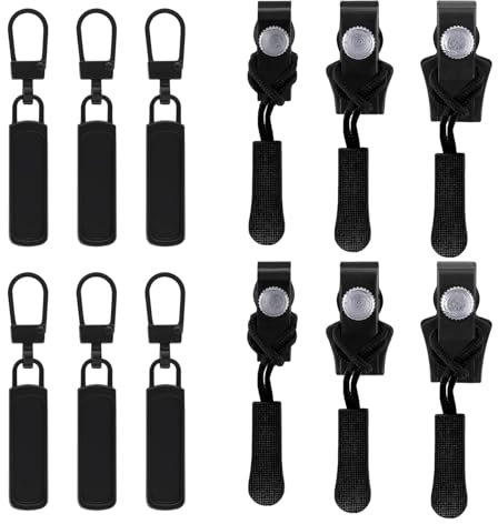 Yamobi 12 Stück Reißverschluss Ersatz Set - Hochwertige Metall Zipper für Kleidung, Koffer, Taschen - Universal Reparatur Kit