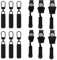 Yamobi 12 Stück Reißverschluss Zipper Ersatz, Hochwertige Metall Reißverschluss Zieher für Kleidung, Koffer, Taschen, Universal Reißverschluss Reparatur Kit für Reißverschlüsse