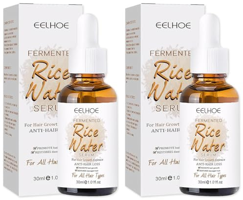 2PCS Rice Water for Hair Growth Rice Water Hair Serum for Dry Damaged Hair Rice Hair Growth Oil for Thinning Hair and Hair Loss,Deeply Nourishes Hair Scalp Growth Serum Strengthening Anti-Hair Loss