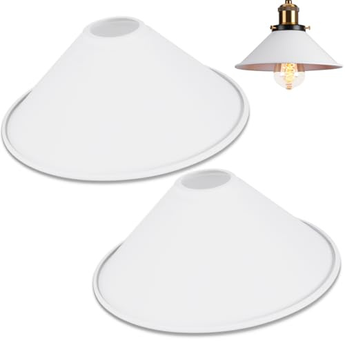 2 pezzi Paralumes a forma di cono Paralumi Lampadario Soffitto Moderno Industriale in Metallo 22cm Paralume per Lampada per Cucina Soggiorno