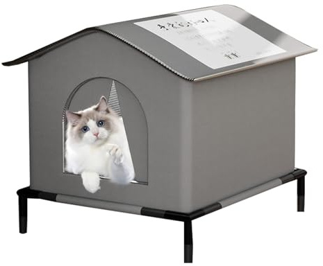 katzenhütte katzenhütte wetterfest für den winter, warmes katzenhaus | für katzen isoliert wasserdicht für haustiere geschlossen für mehrere katzen katzenhütte hütte scheuveranda