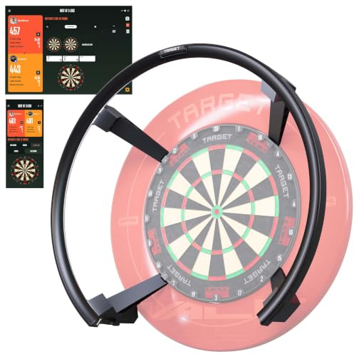 Target Darts Omni Dart Board Auto Puntuación Cámara Sistema Surround LED Luz | Automático Scorer, Magnético, Diana Anillo Iluminación, Récord Dardos Puntuación, Compatible Todos Dianas